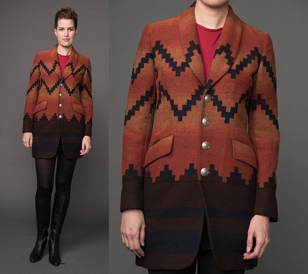 Vintage Ralph Lauren Blanket Jacket Southwest Navajo Print Etsy