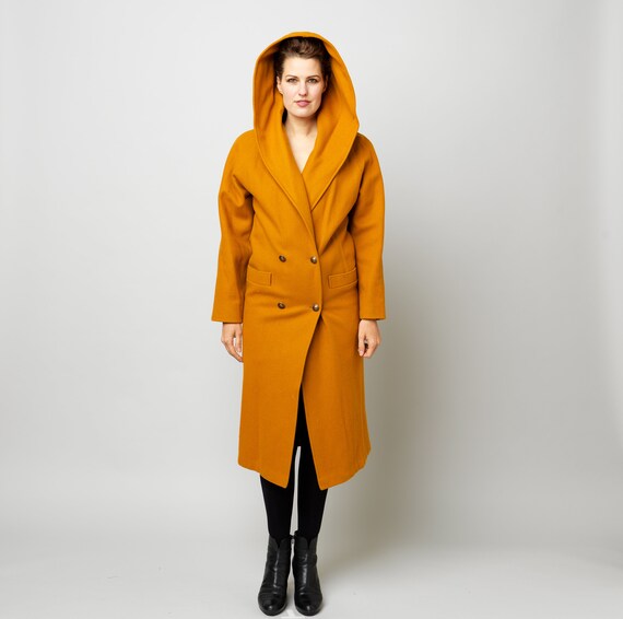 Awesome Mustard Yellow Burnt Orange Coat Dramatic Ove… Gem