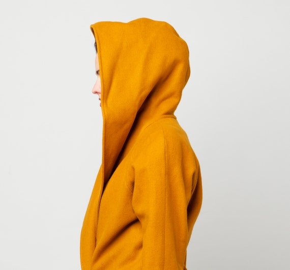 Awesome Mustard Yellow Burnt Orange Coat Dramatic Ove… Gem