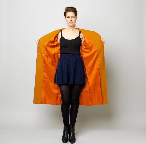 Awesome Mustard Yellow Burnt Orange Coat Dramatic Ove… Gem