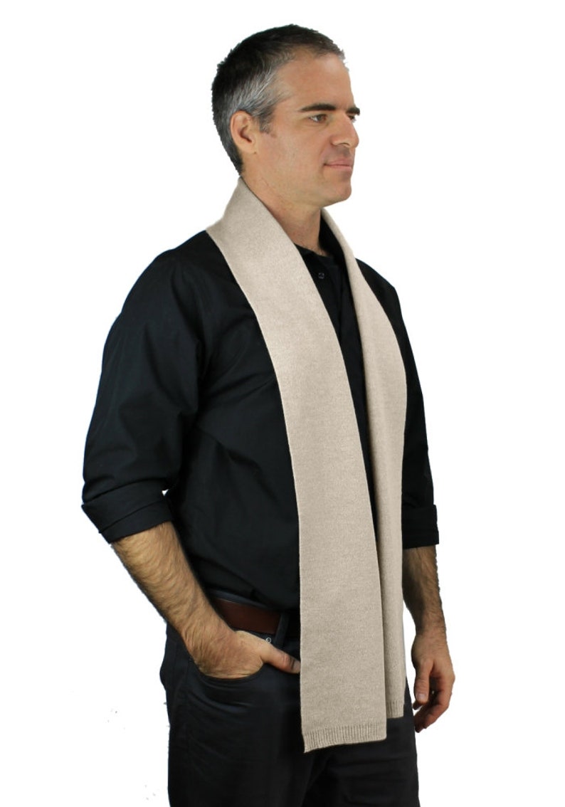 100 Merino Wool Scarf Men's Scarf Fine Knit Double Etsy