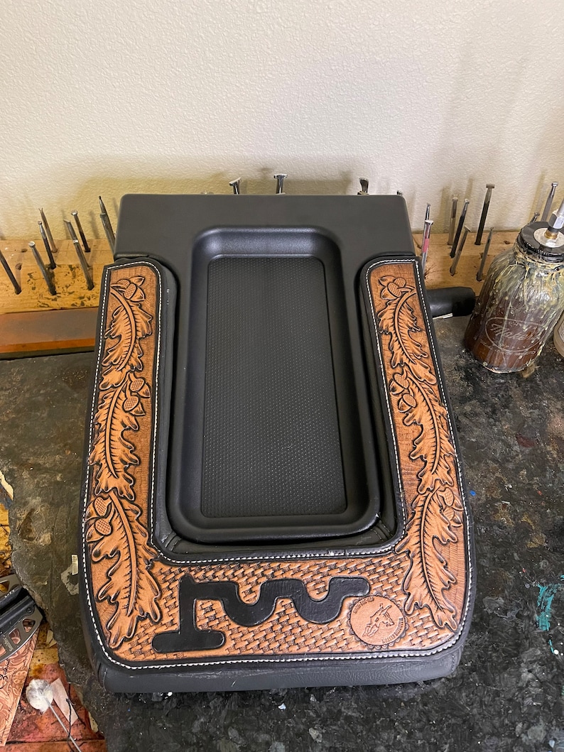 Custom Tooled Leather Center Console Etsy Australia