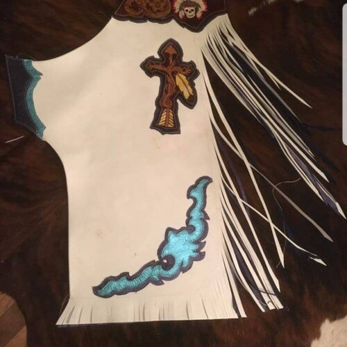 Custom Made Leather Chaps/ New/ Black/ Turquoise - Etsy