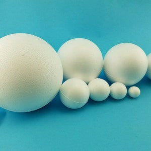 4 ct Foam Balls 4 Round White Polystyrene Styrene Forms Sphere Art Craft  C096 