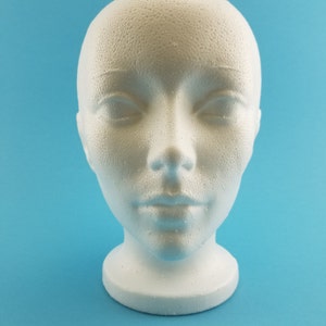 Marianna Styrofoam Head With Face, Styrofoam Heads
