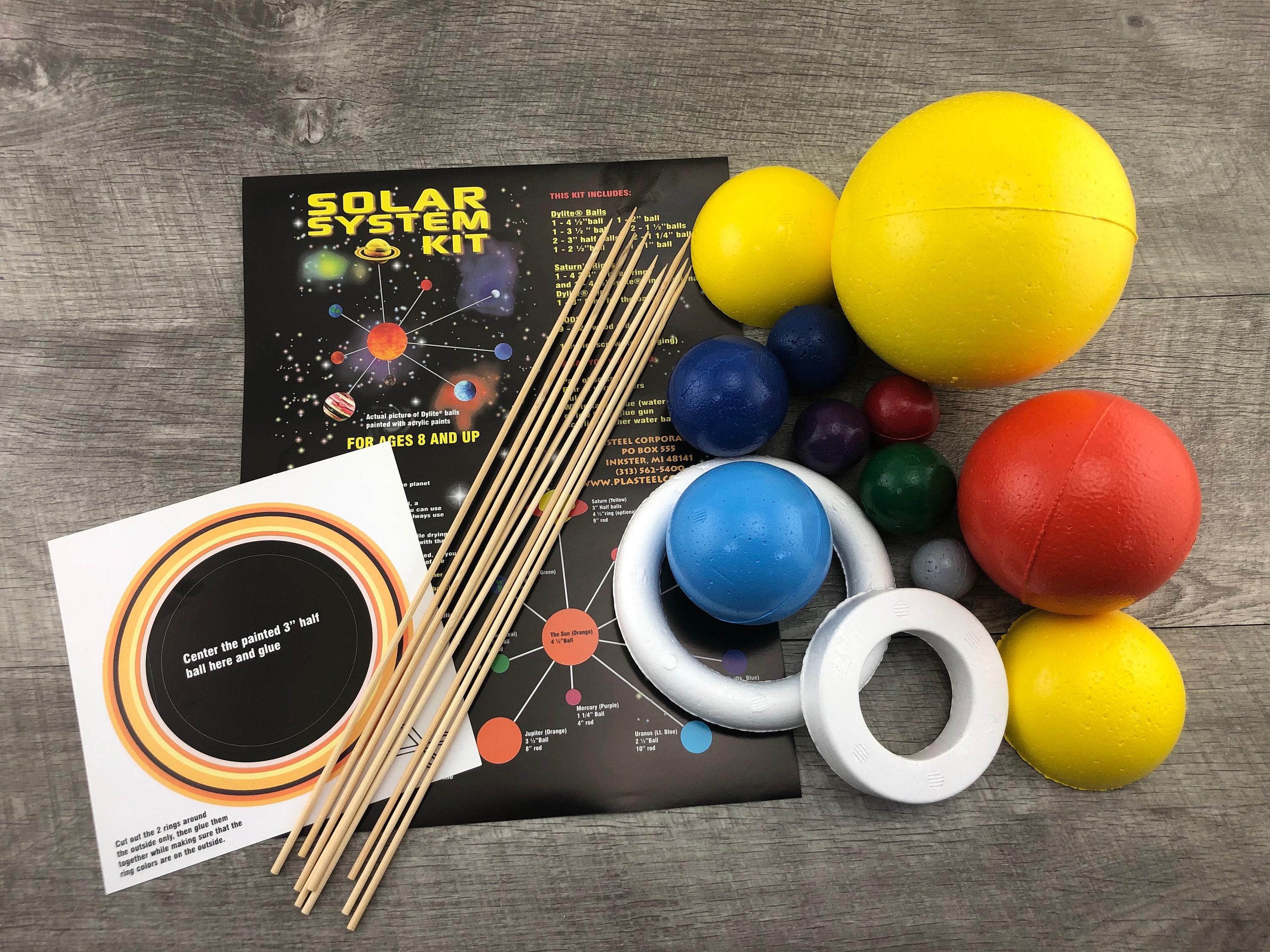 Styrofoam Smoothfoam Solar System Kit PAINTED 