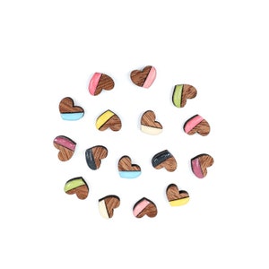 Mini heart titanium studs, colorful earrings, Nickel free hypoallergenic