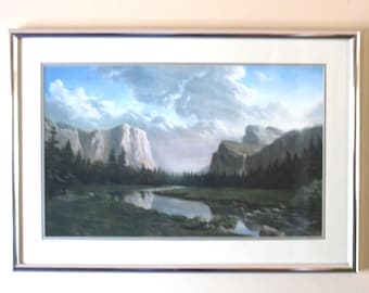 Vtg Dino Masseroni 1989 Sunrise Sierra Yosemite N.P. Frame 30x21" Signed Print
