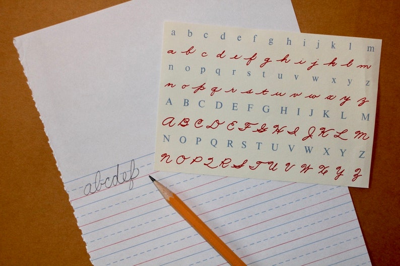 Vintage Cursive Handwriting Chart