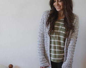 PDF Crochet Pattern for the Marley Cardi - Marled, Chunky & Long Crochet Cardigan