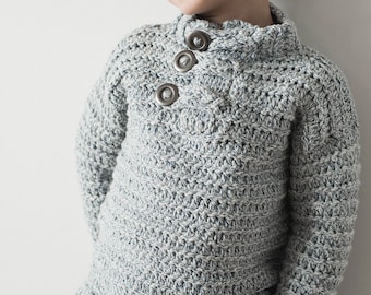 PDF Crochet Pattern for Toddler Boy Crochet Sweater - Pullover