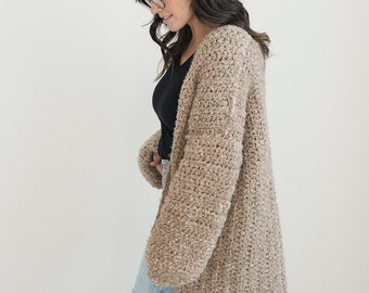 PDF Crochet Pattern for The Morning Coffee Coatigan - Crochet Cardigan