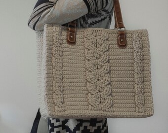 PDF Crochet Pattern for the Matilda Tote - Crochet Cables Bag