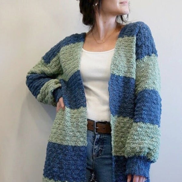 PDF Crochet Pattern for The Easy Striped Sweater