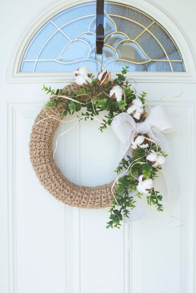 PDF Crochet Pattern for the Farmhouse Jute Wreath image 2