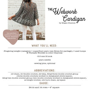 PDF Crochet Pattern for The Webwork Cardigan Crochet Sweater Megmade with Love image 9