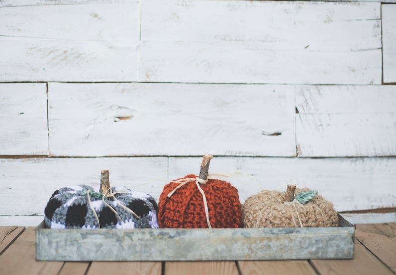 PDF Crochet Pattern for THREE Rustic Pumpkins image 4