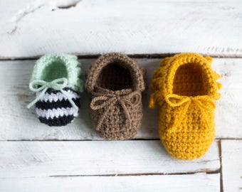 PDF Crochet Pattern for Baby Moccasins