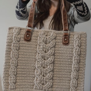 PDF Crochet Pattern for the Matilda Tote Crochet Cables Bag image 4