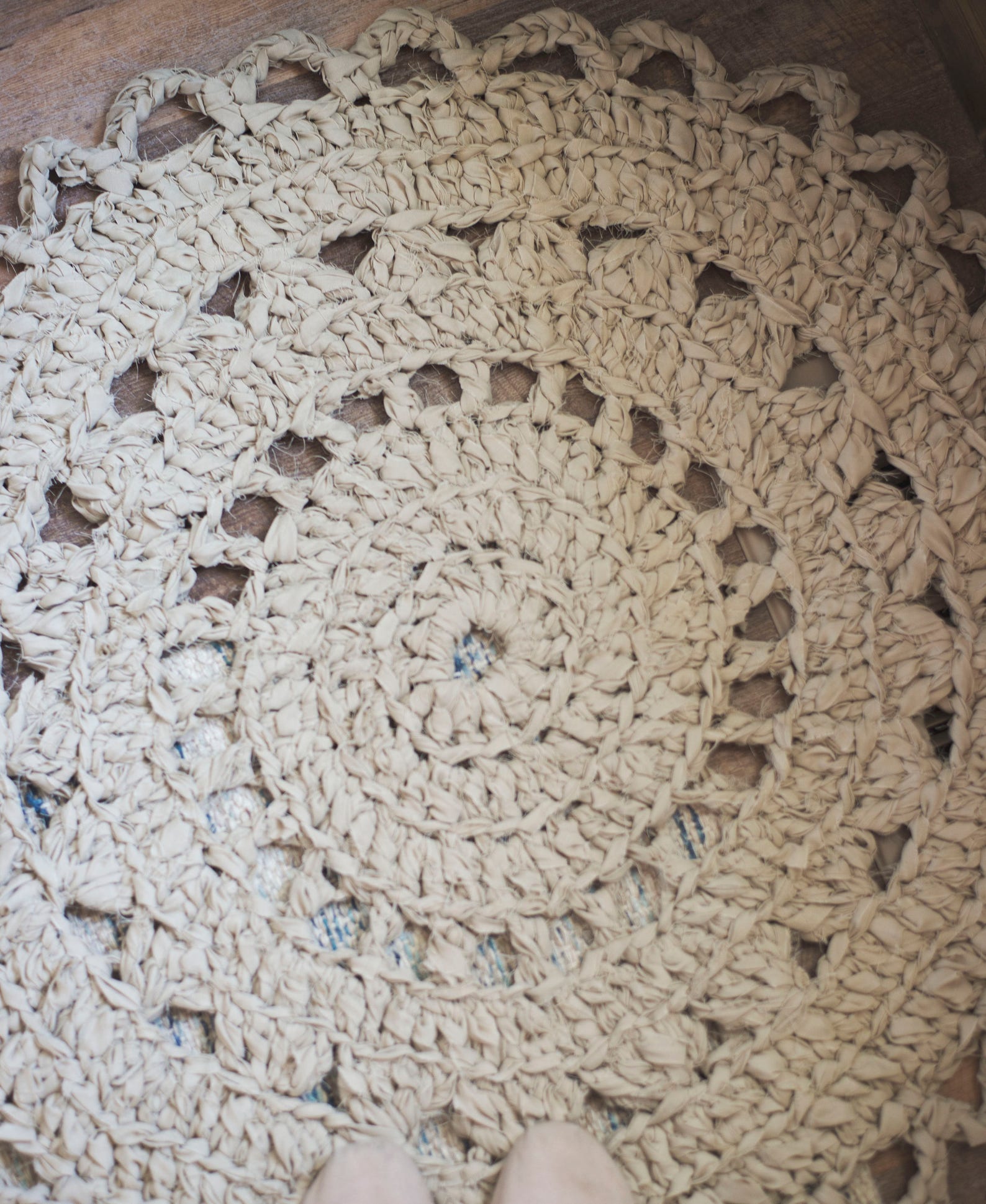 PDF Crochet Pattern for Doily Rag Rug Made from Bed Sheets Etsy