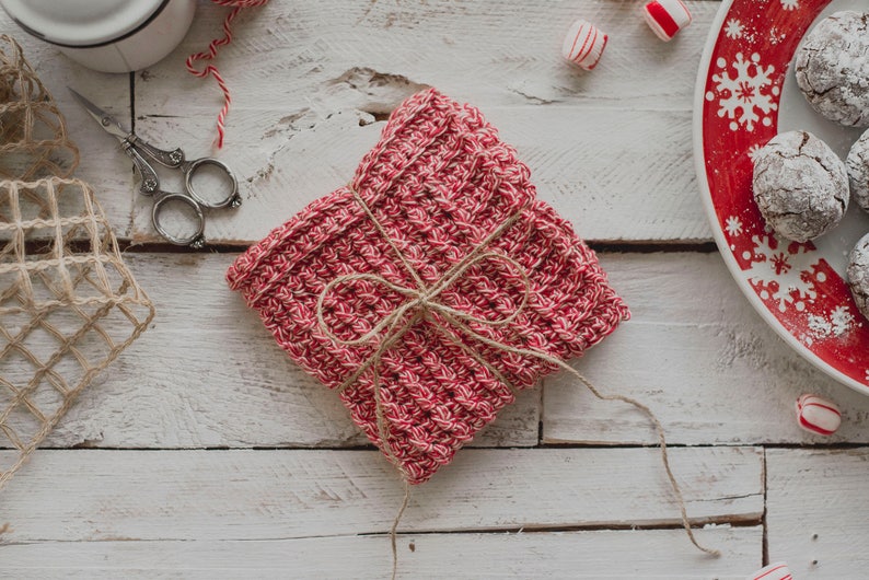 PDF Crochet Pattern for The Peppermint Washcloth image 1