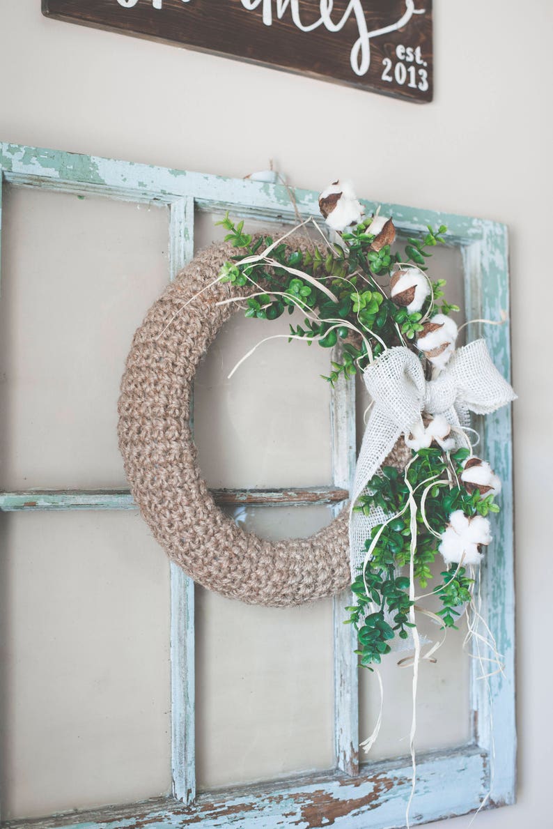 PDF Crochet Pattern for the Farmhouse Jute Wreath image 3