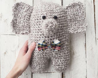 PDF Crochet Pattern for Edgar the Elephant - Amigurumi Elephant Toy