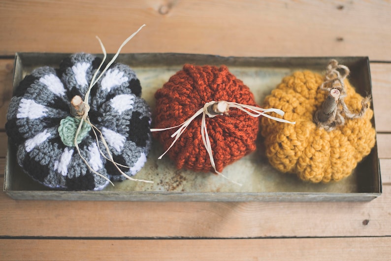 PDF Crochet Pattern for THREE Rustic Pumpkins image 3