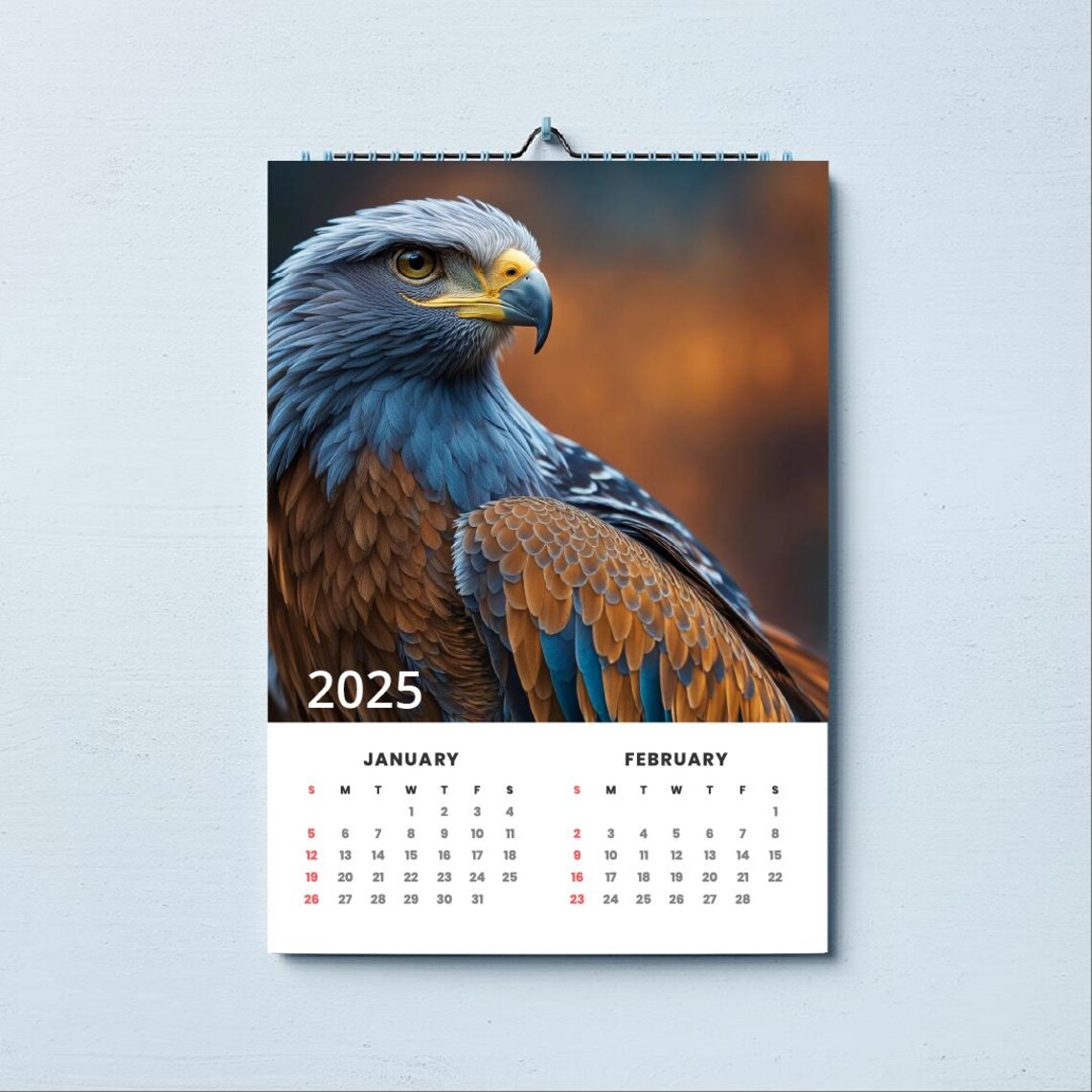 Printable 2025 Birds Calendar A3, A4, A5 Etsy
