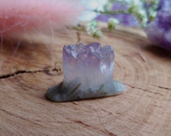 Amethyst druzy labret plug 6g, 4g, 2g, 0g, 00g, 7/16'', 1/2'', 9/16', 5/8'', 11/16''. Lip plug.  Big labret. Plug for stretched piercing