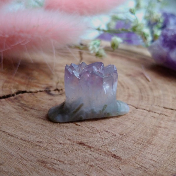 Amethyst druzy labret plug 6g, 4g, 2g, 0g, 00g, 7/16'', 1/2'', 9/16', 5/8'', 11/16''. Lip plug.  Big labret. Plug for stretched piercing