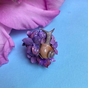 Haarschmuck. Boho Schmuck. Dreadlock Schmuck. Fimo Hortensie Schmuck. Schnecke Schmuck. Sommer Schmuck