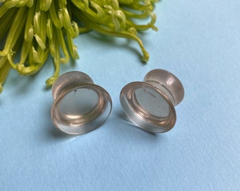 Mayan flare ear plugs. Mayan plugs. Smoky quartz plugs. Double flared plugs. Single flared plugs