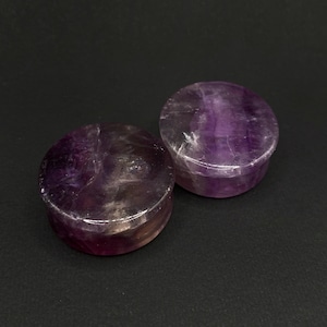 1 Inch amethyst plugs. 25mm stone plugs