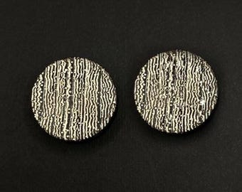 Concave Black Wenge Wood Plugs with White Acrylic Coating – Handmade Ear Gauges