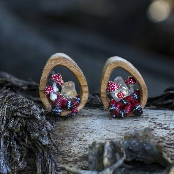 Mushroom plugs with snakes. Crystal plugs. Stone plugs. Citrine plugs. Ear plugs. Plugs. Wood plugs. Stone gauges. Halloween plugs