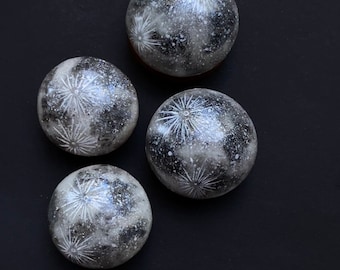 Full moon ear plugs. Glow in the dark wood plugs. Witch plugs