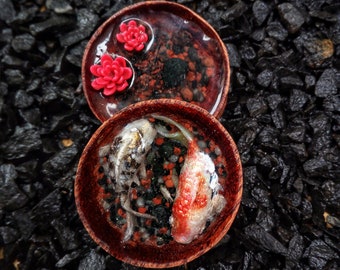 32 mm wood plugs filled with epoxy resin. Plugs with koi carps. Buddha plugs. Om plugs. Meditative and pacified plugs