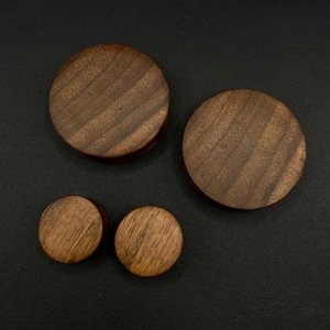 Walnut Wood Plugs. Double Flared Plugs. Organic Wooden Ear Gauges