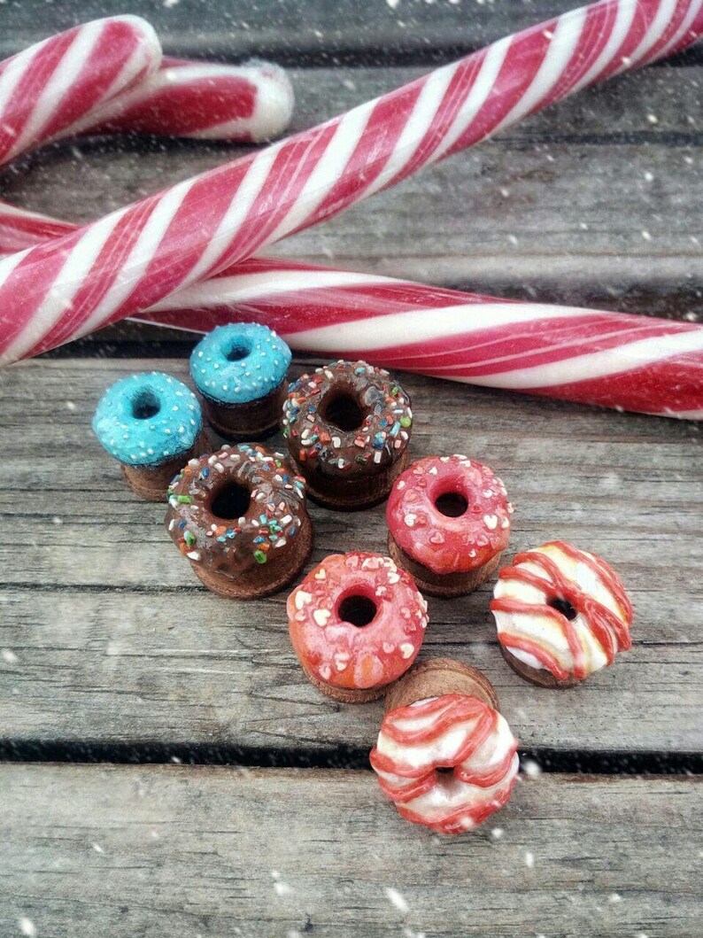 wood plugs donut plugs kawaii plugs christmas plugs