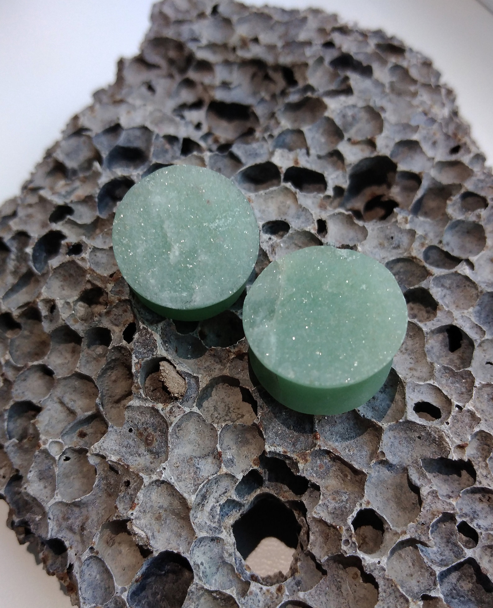 Doublesided Amazonite Stone Plugs. Double Flared Plugs. Etsy