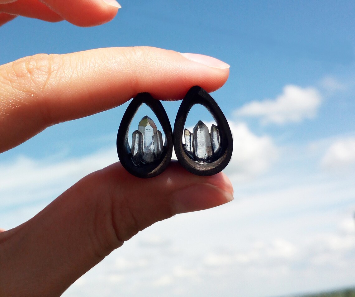 Crystal Plugs Transparent Plugs Wood Plugs Organic Plugs - Etsy