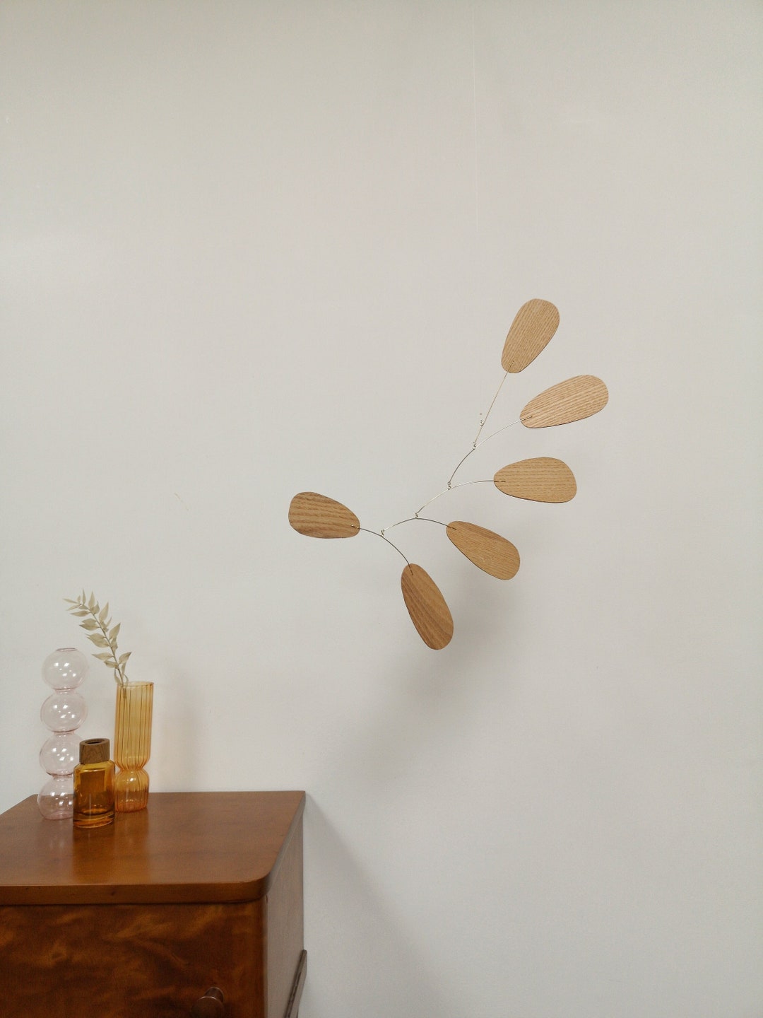 Wood Kinetic Mobile. Minimalist Mid-century Modern Sculpture. Simple ...