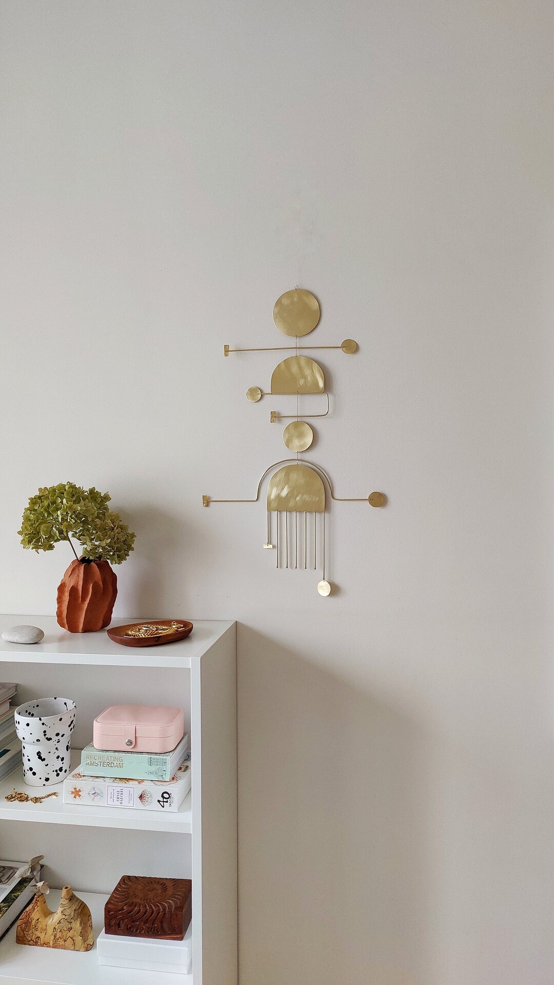 Metal Wall Hanging Decor. Brass Modern Sculpture. Mid-century Home Art ...