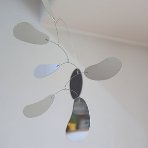 Modern kinetic mobile. Mid-century home decor. Simple hanging sculpture. Adult baby mobile. Living room decor image 8