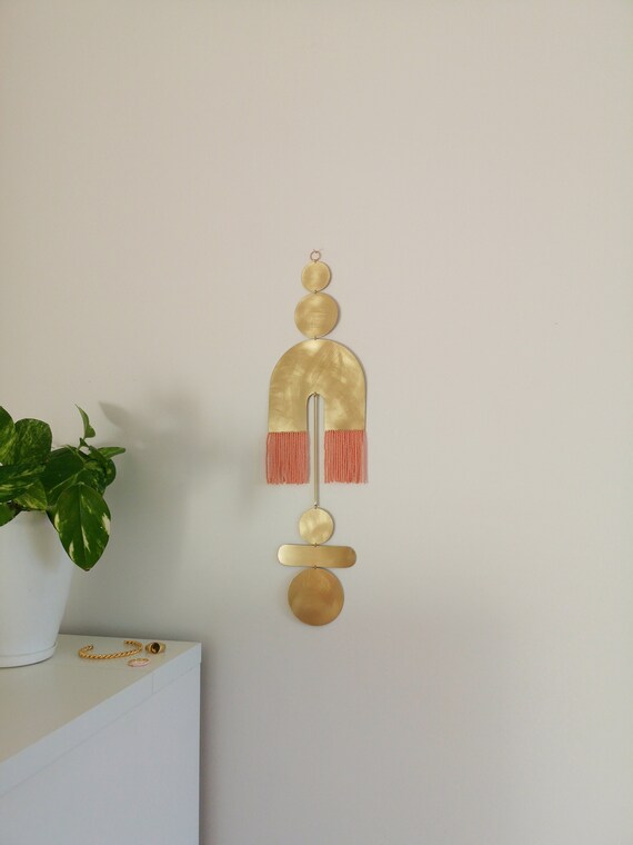Wall Hanging. Brass Wall Decor. Wall Sculpture. Minimalistic Etsy