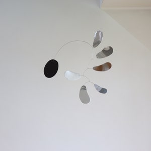 Modern kinetic mobile. Mid-century home decor. Simple hanging sculpture. Adult baby mobile. Living room decor image 7