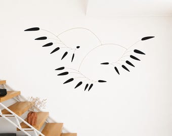 Customizable Large kinetic mobile. Mid-Century Modern sculpture. Minimalist hanging art. Interior abstract decor
