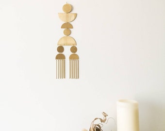 Metal wall hanging. Mid-century modern home decor. Brass sculpture. Boho Minimalistic Scandinavian art decoration