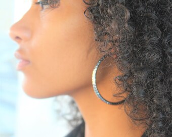 Silver Prism Hoop, Hoop Earring Silver, 90's vibe earring, 90's style, simple hoop earring